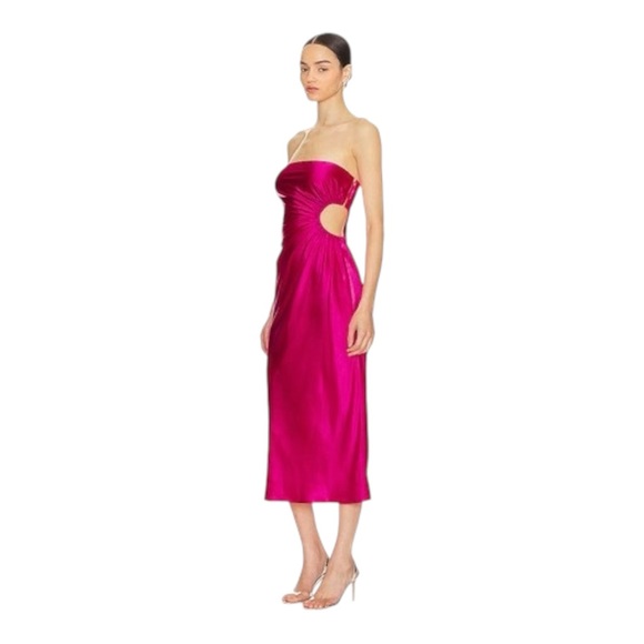Runaway The Label Saraya cut out Dress XS Women’s Barbiecore Midi Fuschia NWT - Picture 2 of 7
